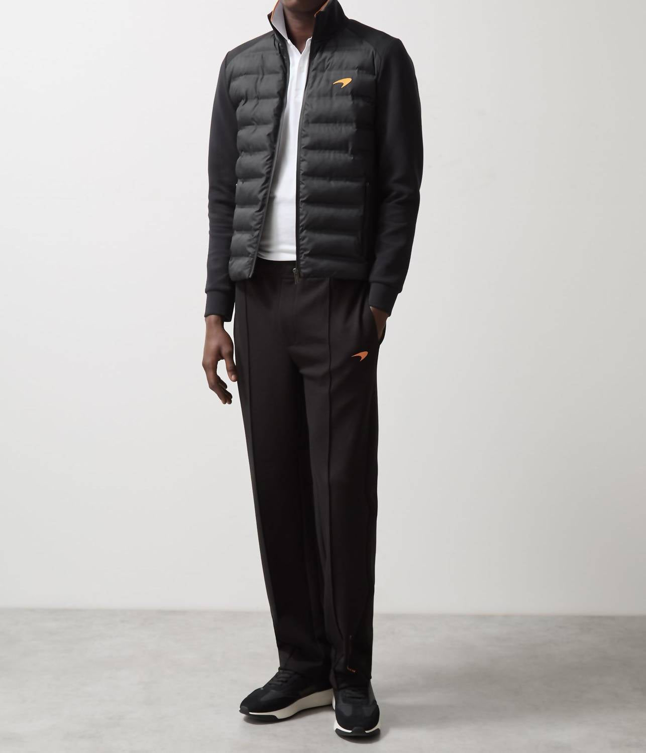 Reiss Mclaren F1 Team Quilted Hybrid Jacket in black - men's jacket