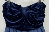 Day + Moon - Women's Strapless Velvet Bubble Hem Dress