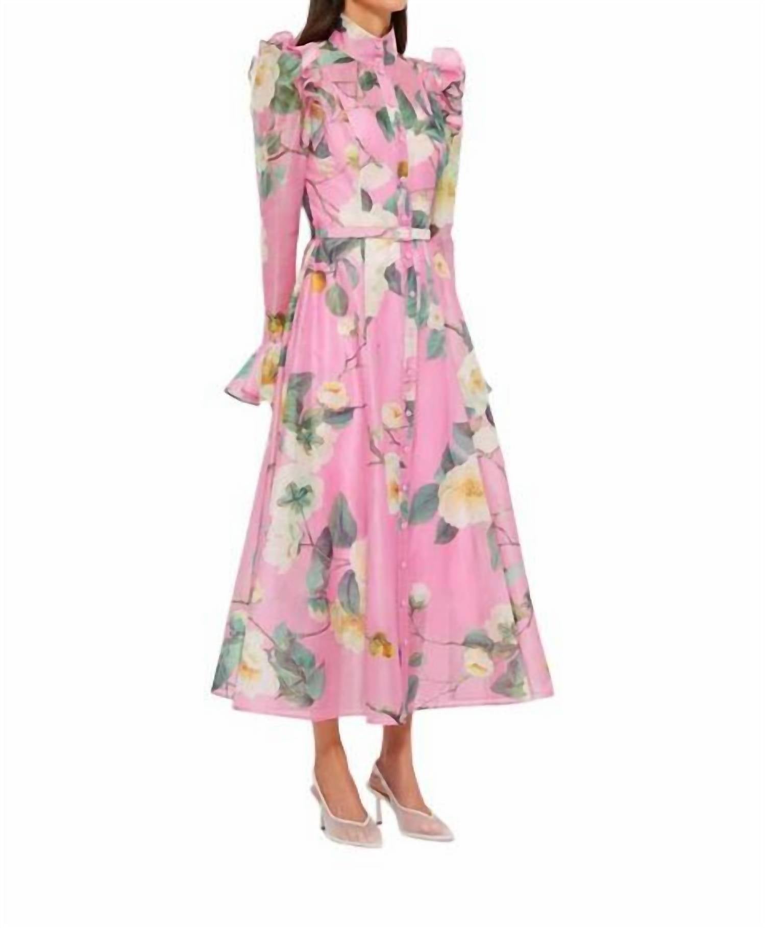Leo Lin - Katrina Butterfly Sleeve Midi Dress
