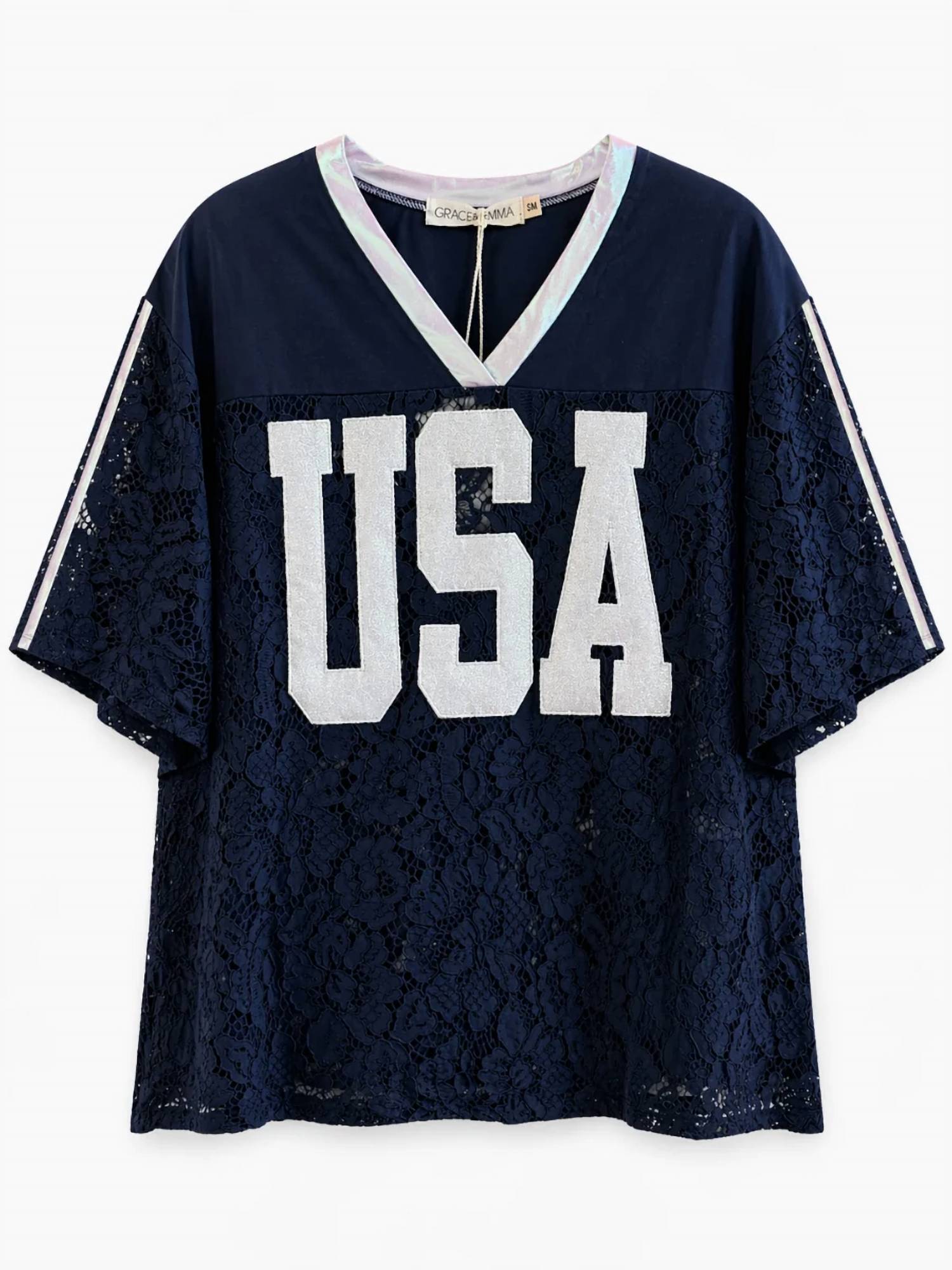 Grace + Emma - Usa Lace Jersey Shirt