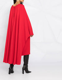Valentino - Cady Silk Dress With Cape