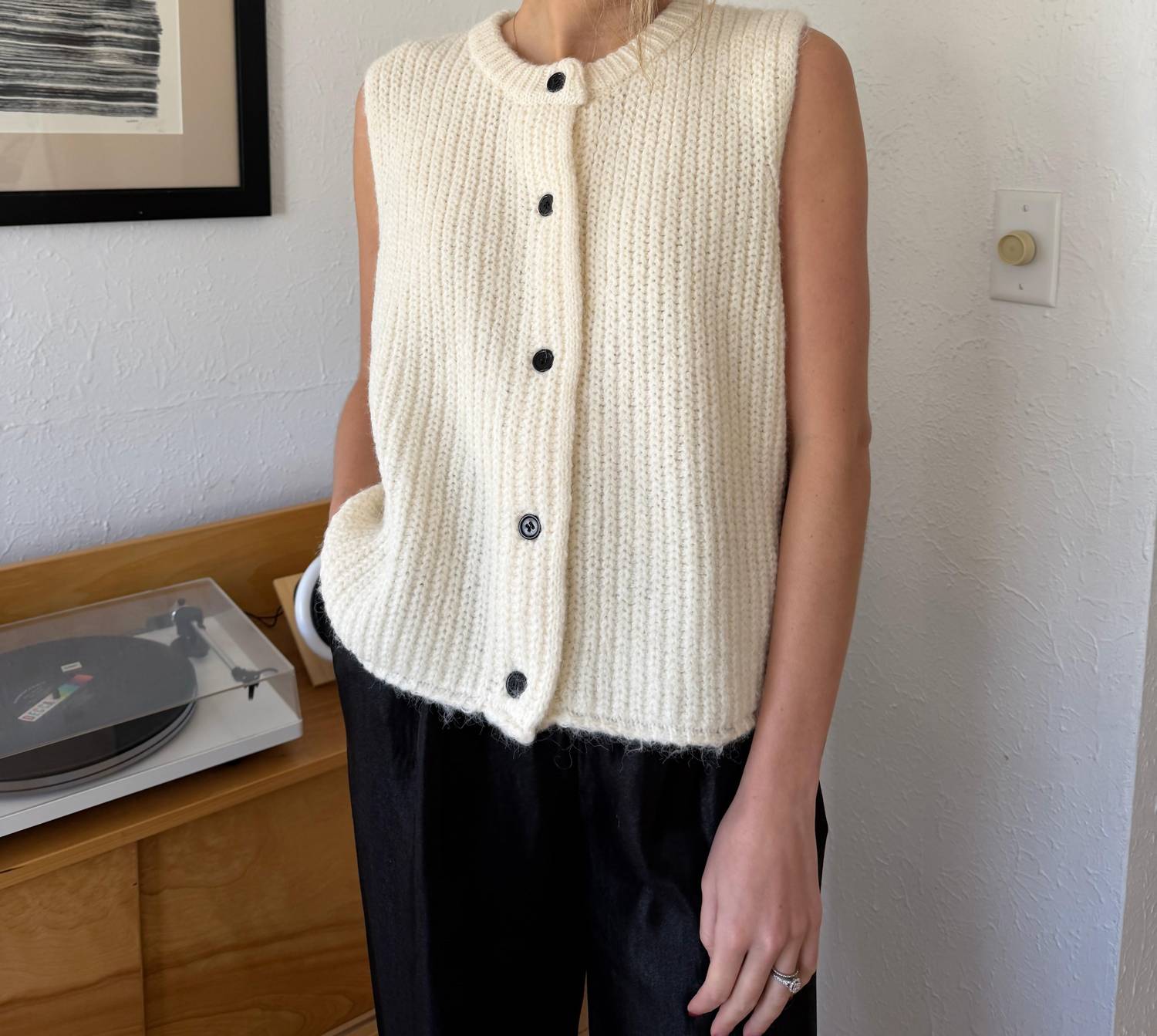 Frnch - Canelle Wool Knit Buttoned Vest Top