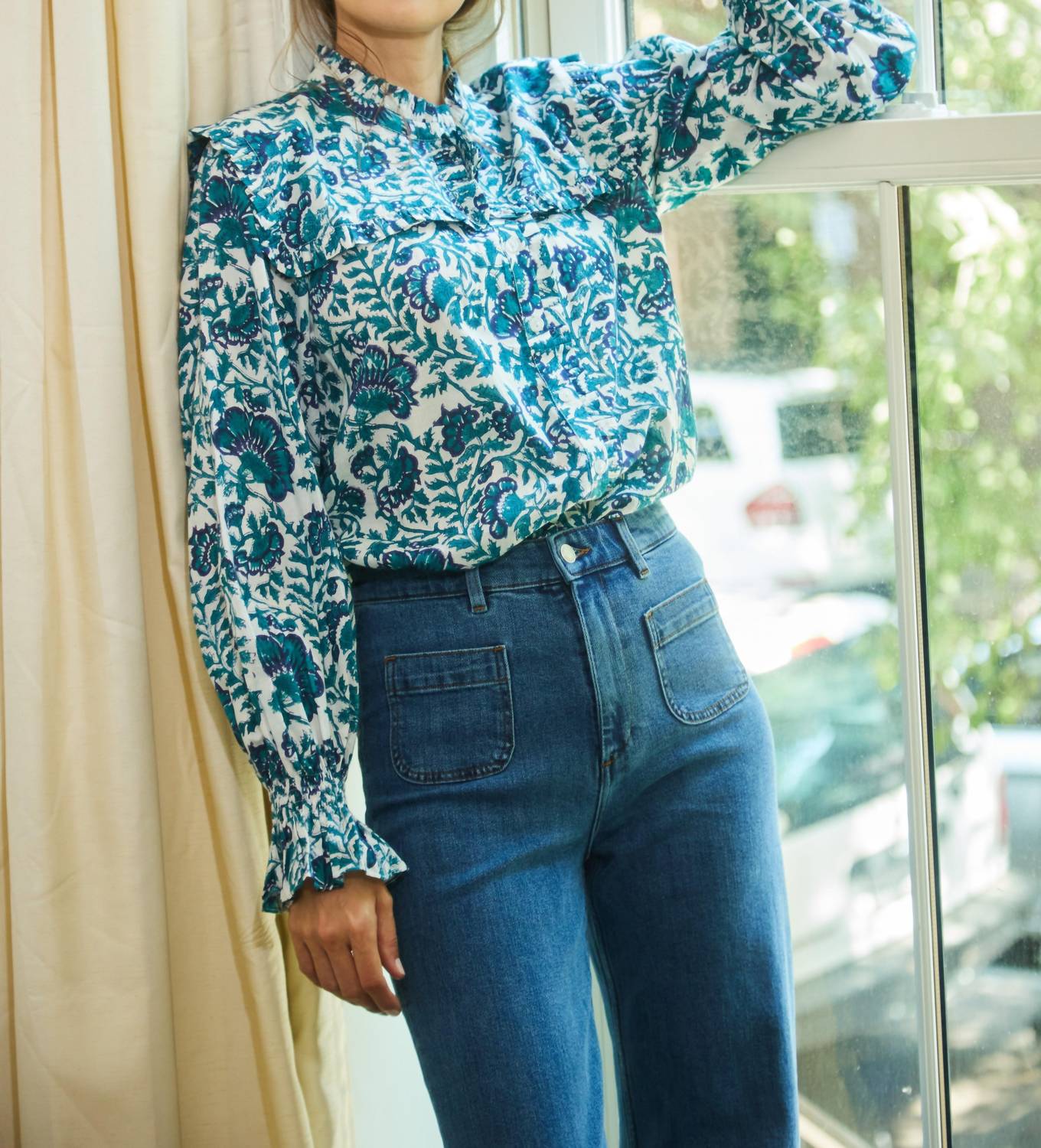Ophelia & Indigo - Beth Floral Blouse Top