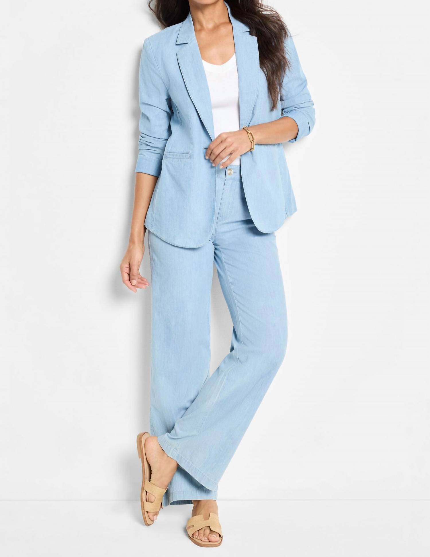 Nic + Zoe - Denim Linen Wide Leg Pant