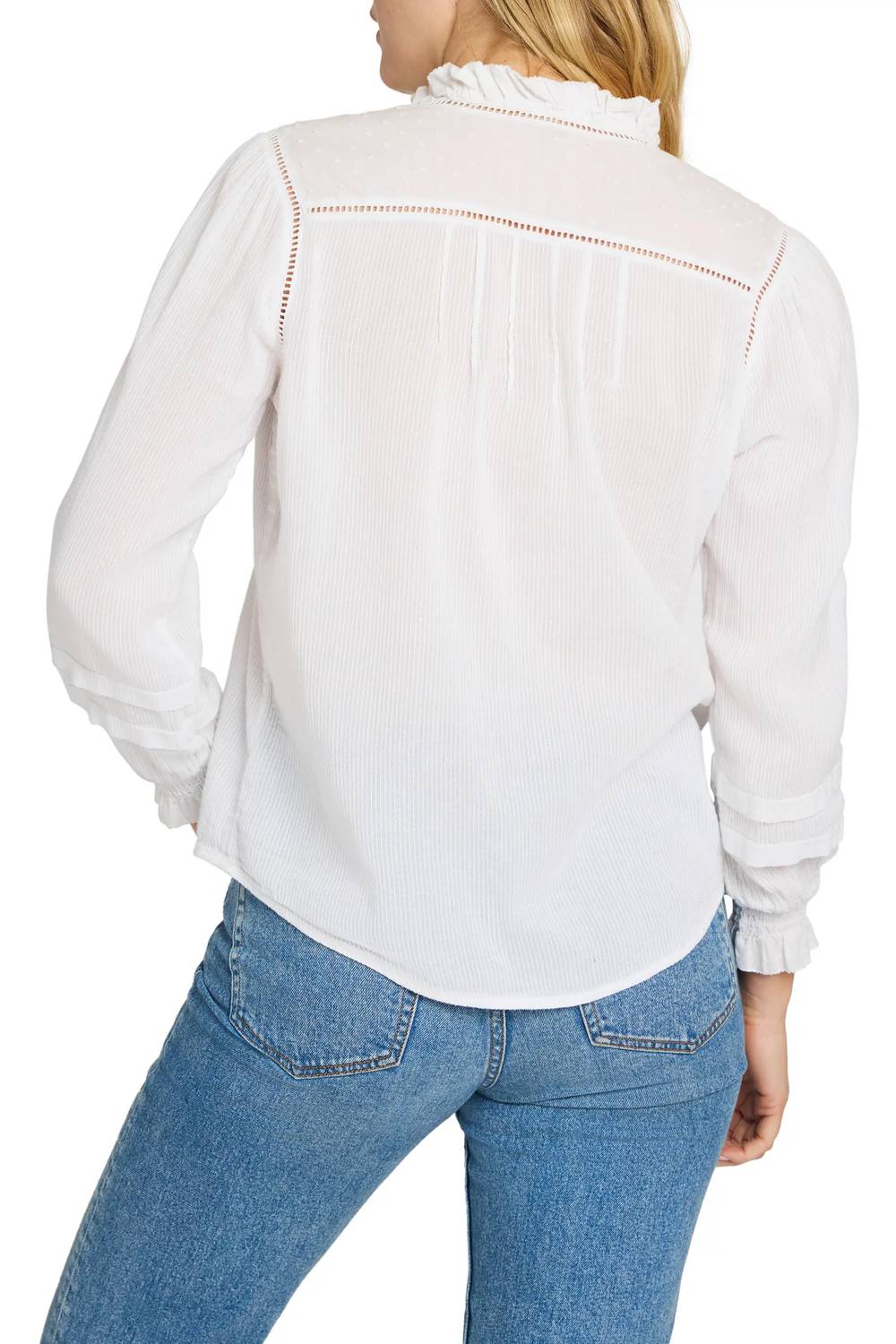 Faherty - Willa Button Front Peasant Blouse