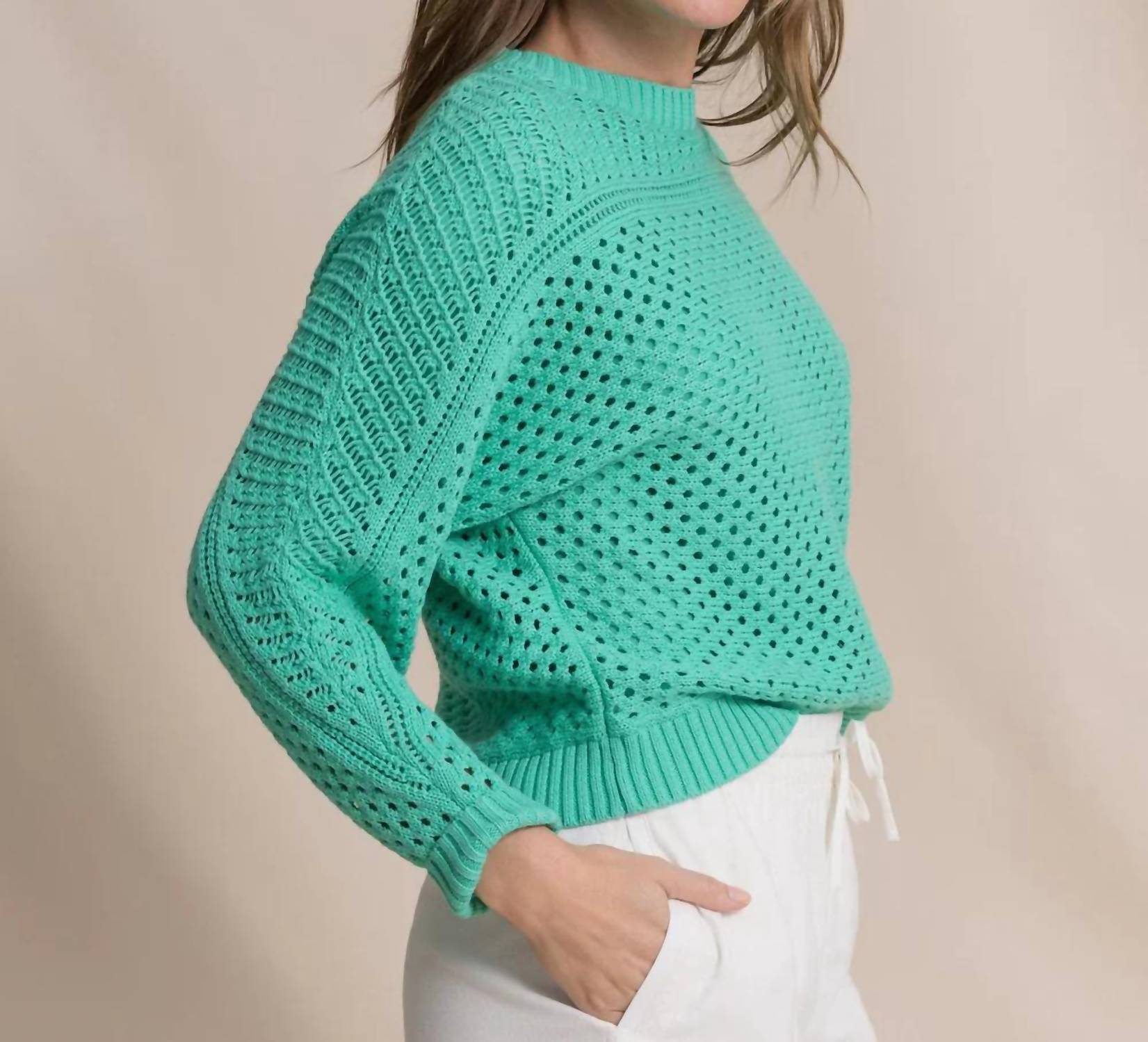 Southern Tide - Ophelia Long Sleeve Open Stitch Sweater