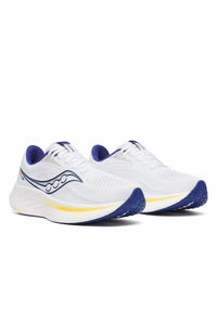 SAUCONY Men's Ride 18 Running Shoes in white azurite - men's shoe - alternate view
