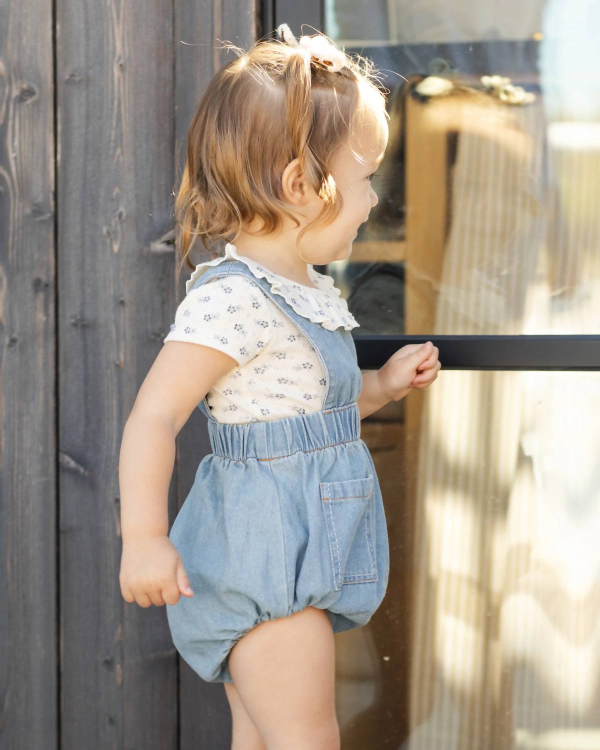 Rylee + Cru - Kid's Ruffle Collar Ditsy Body Suit