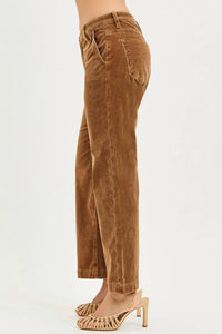 Risen - Veronica MID RISE ANKLE STRAIGHT CORDUROY PANTS