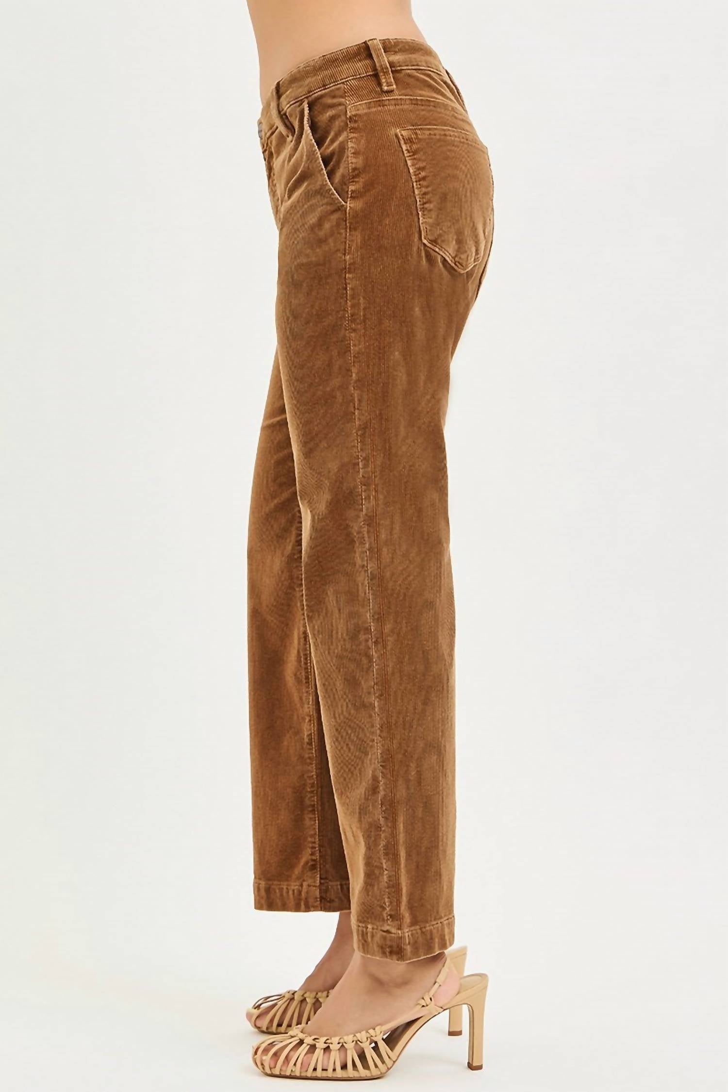 Risen - Veronica MID RISE ANKLE STRAIGHT CORDUROY PANTS