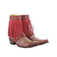 OLD GRINGO Women's Milan Fringes Boots in petrol red - women's shoe - alternate view