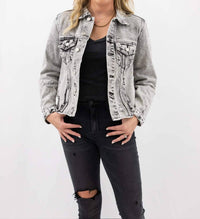 Vervet By Flying Monkey - Distressed Crop Denim Jacket