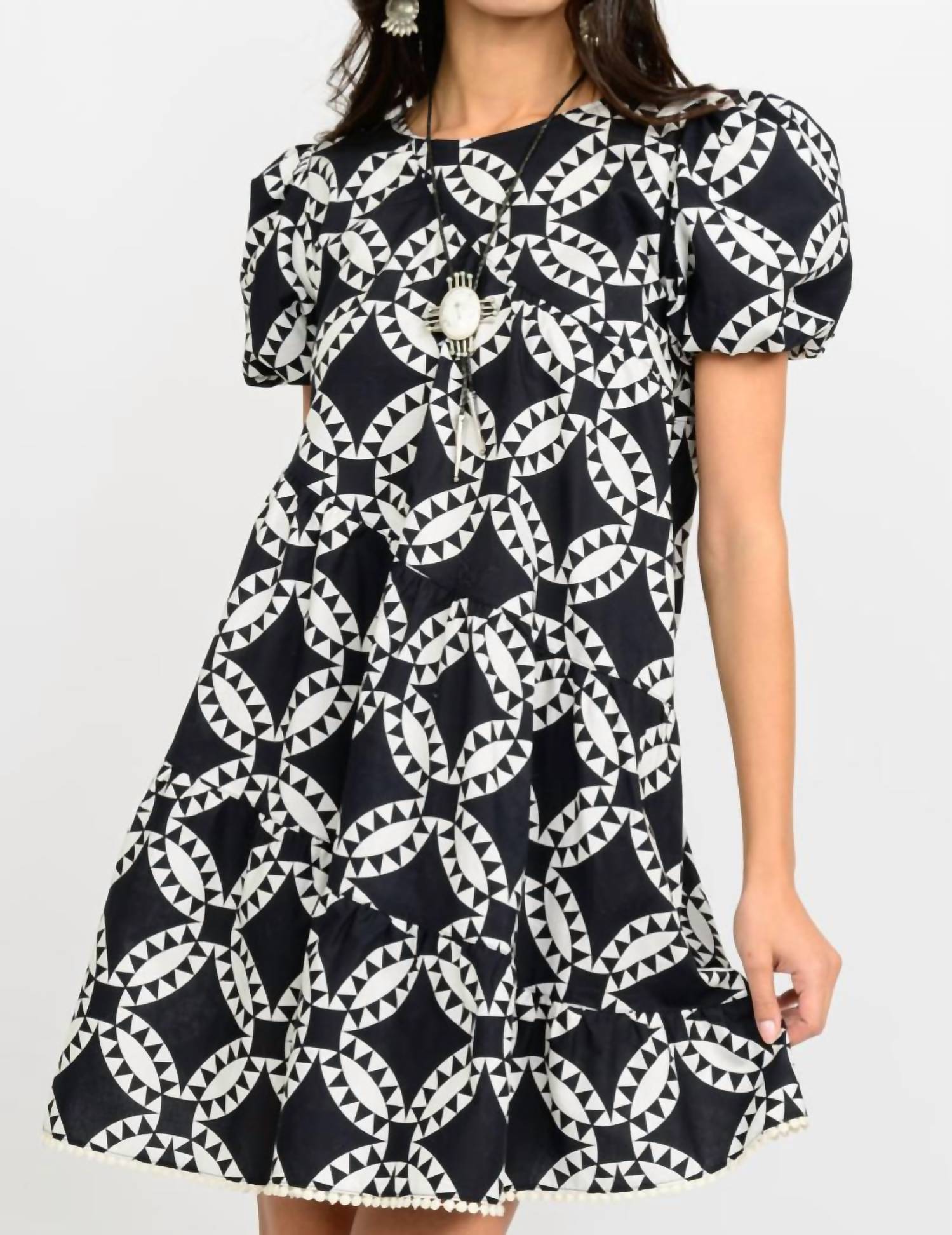 Uncle Frank - Puff Sleeve Swing Mini Dress