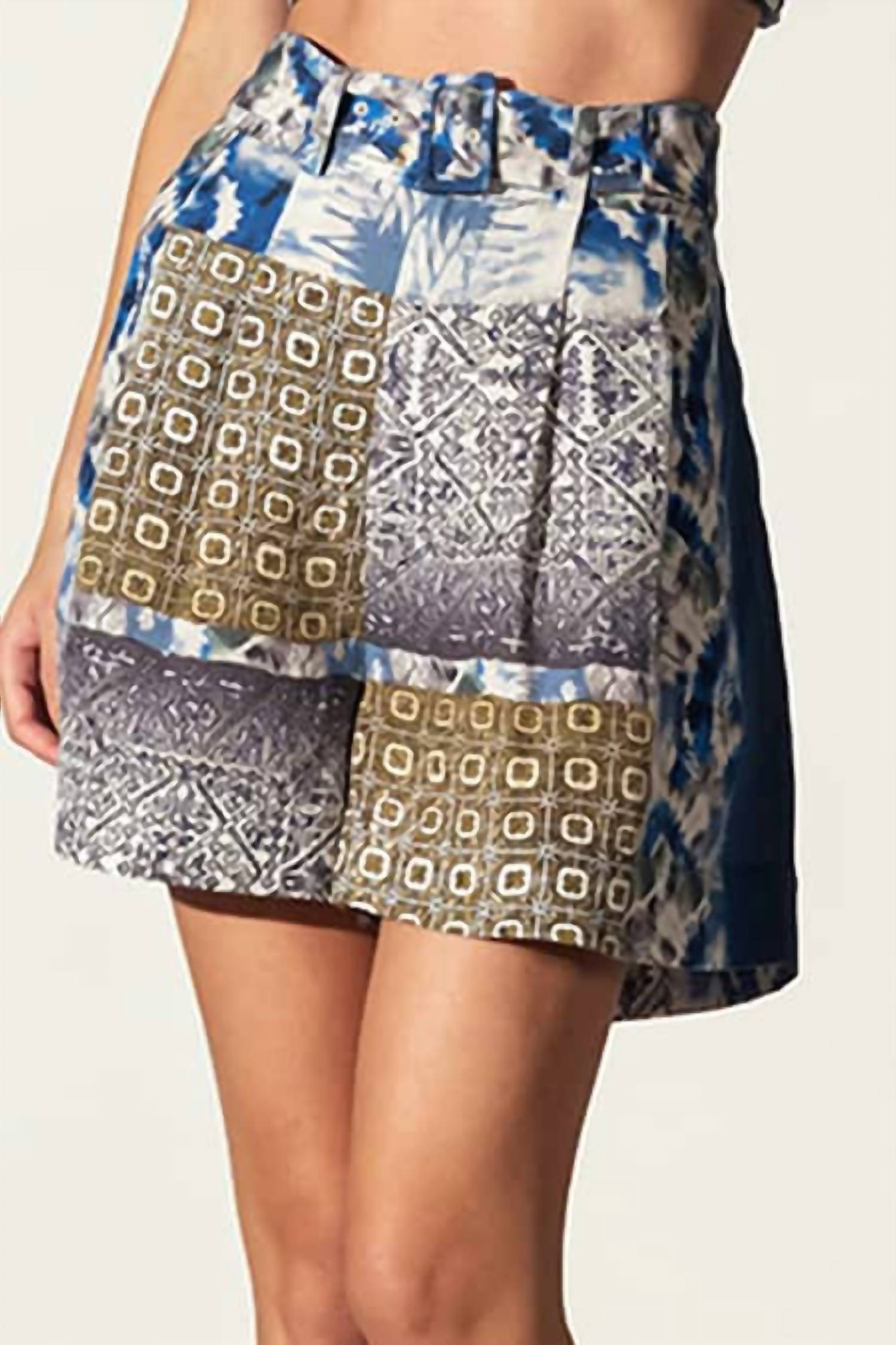 Ranna Gill - Linen Blend Printed Shibori Riley Shorts