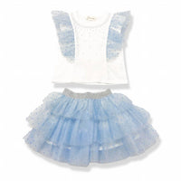 Doe A Dear - Kid's Dot Mesh Tee & Tutu Set