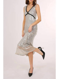 Beulah TALYN SEQUIN DRESS in silver - women's dress - view 4