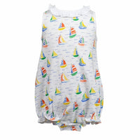The Proper Peony - Girl's Yacht Knit Bubble Romper