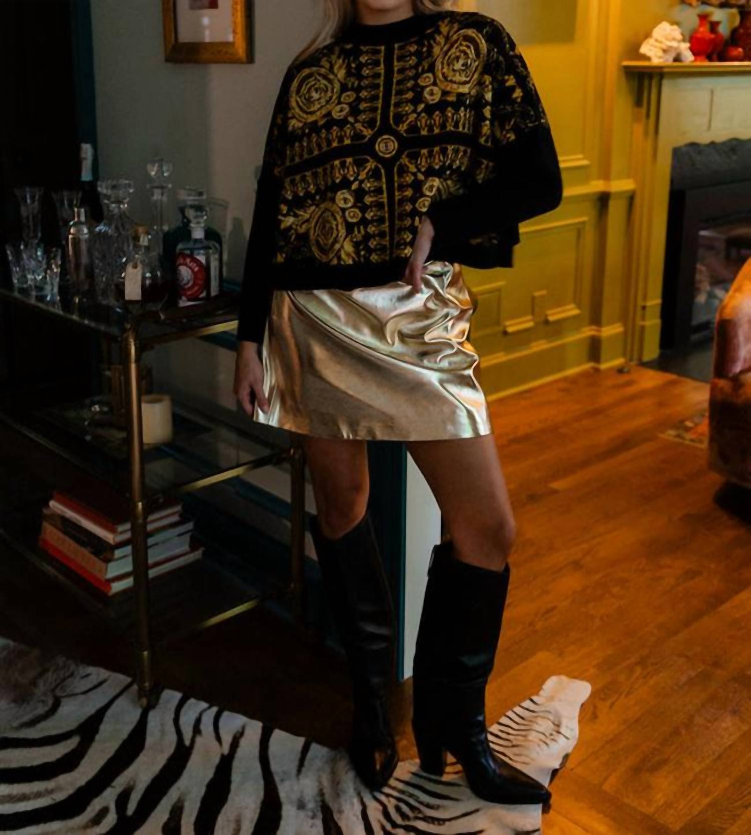 Alden Adair Pamela Skirt in gold 1 - women's skirt - view 4