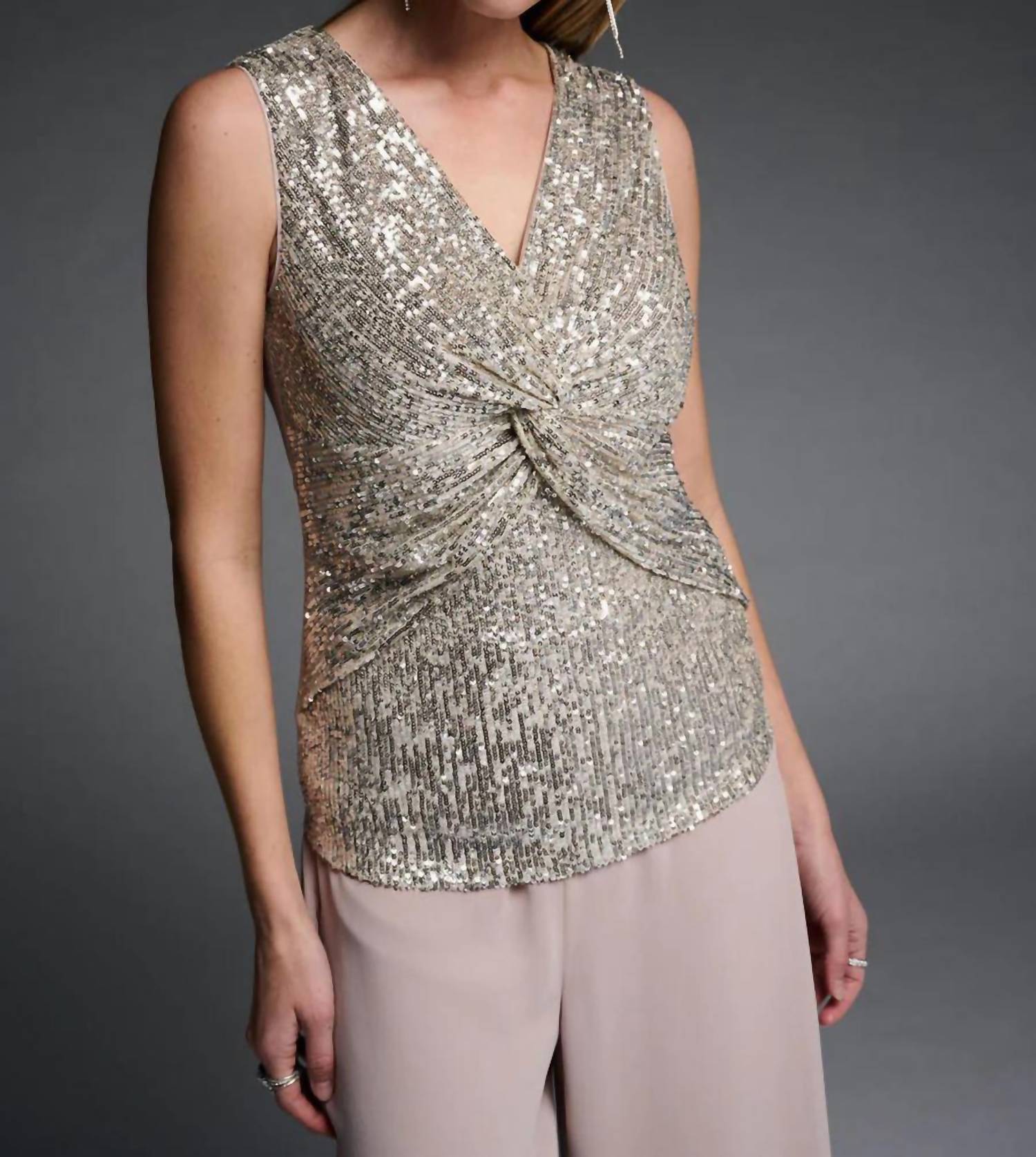 Joseph Ribkoff - Wrap Front Sequin Top