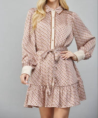 Fate by LFD Geometry Baby Dress in taupe - women's dress