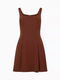 FRENCH CONNECTION Square Neck Inverted Mini Dress in chocolate - women's dress - view 4