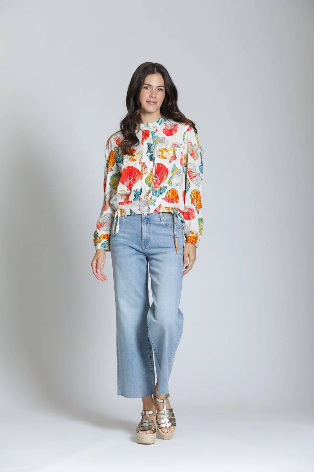 Apny - Seashell Print Woven Shirt