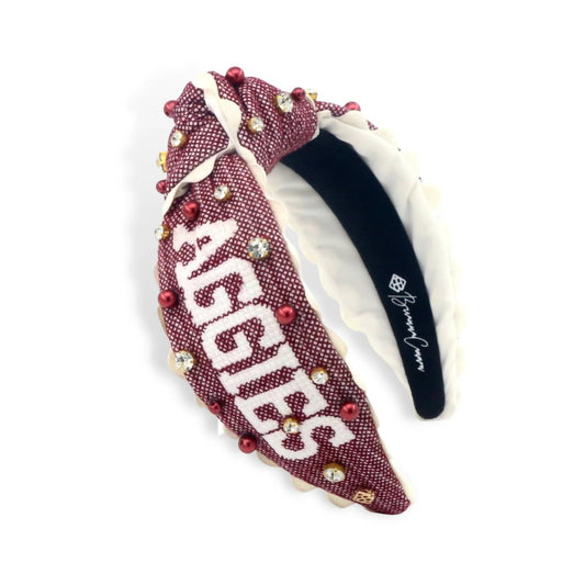 Gig'em Aggies Cross Stitch Headband