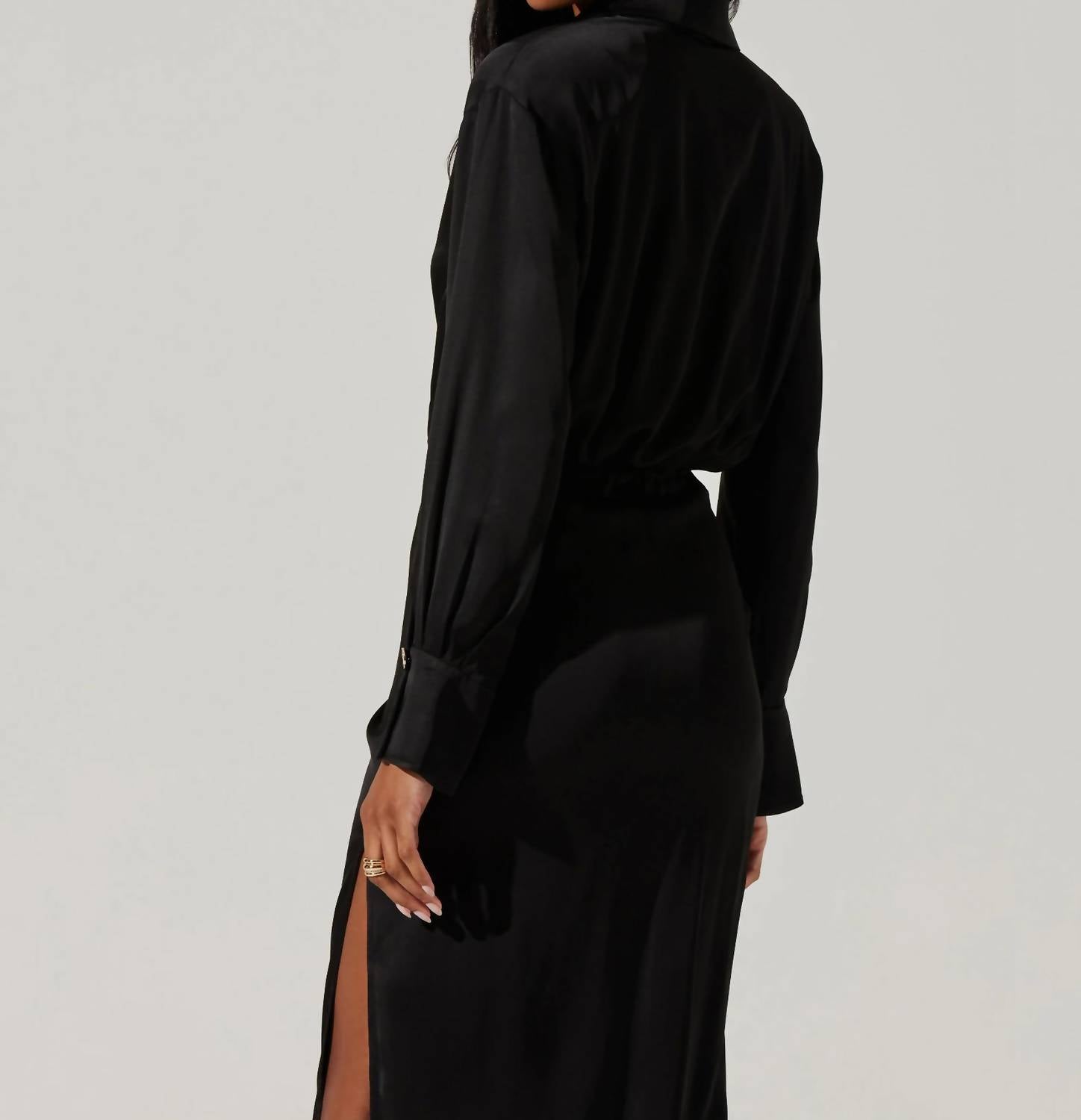 Astr - Satin Shirt Dress