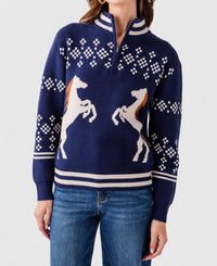 Thml - Horse Novelty 1/2 Zip Sweater