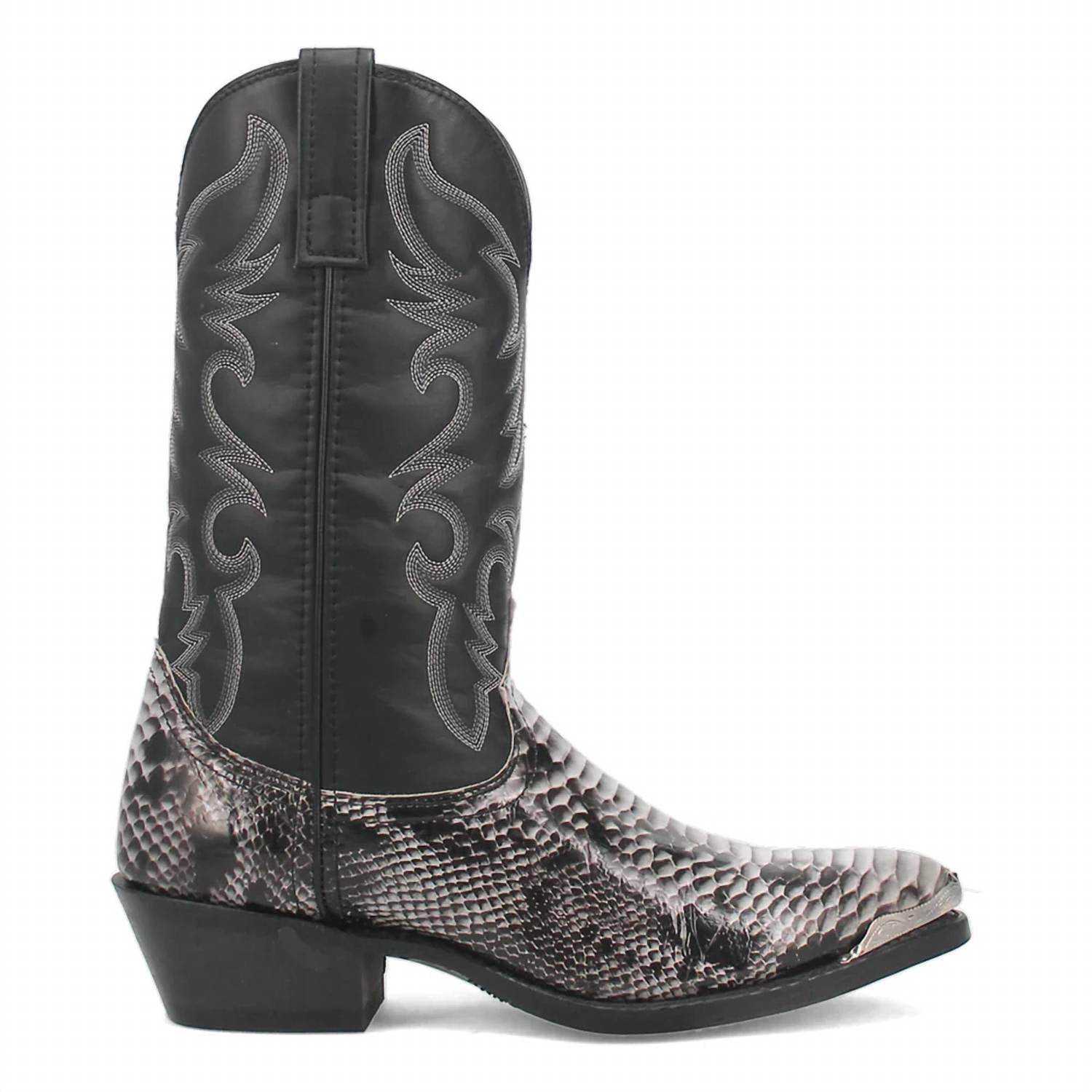 Laredo - Men's Monty Snake Print Pointed Toe Pull On Cowboy Boots