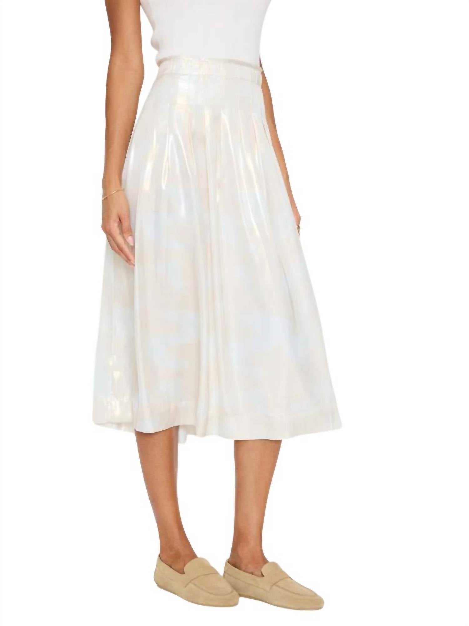 Brochu Walker Neve Midi Skirt in akoya pearl - women's skirt - detail view