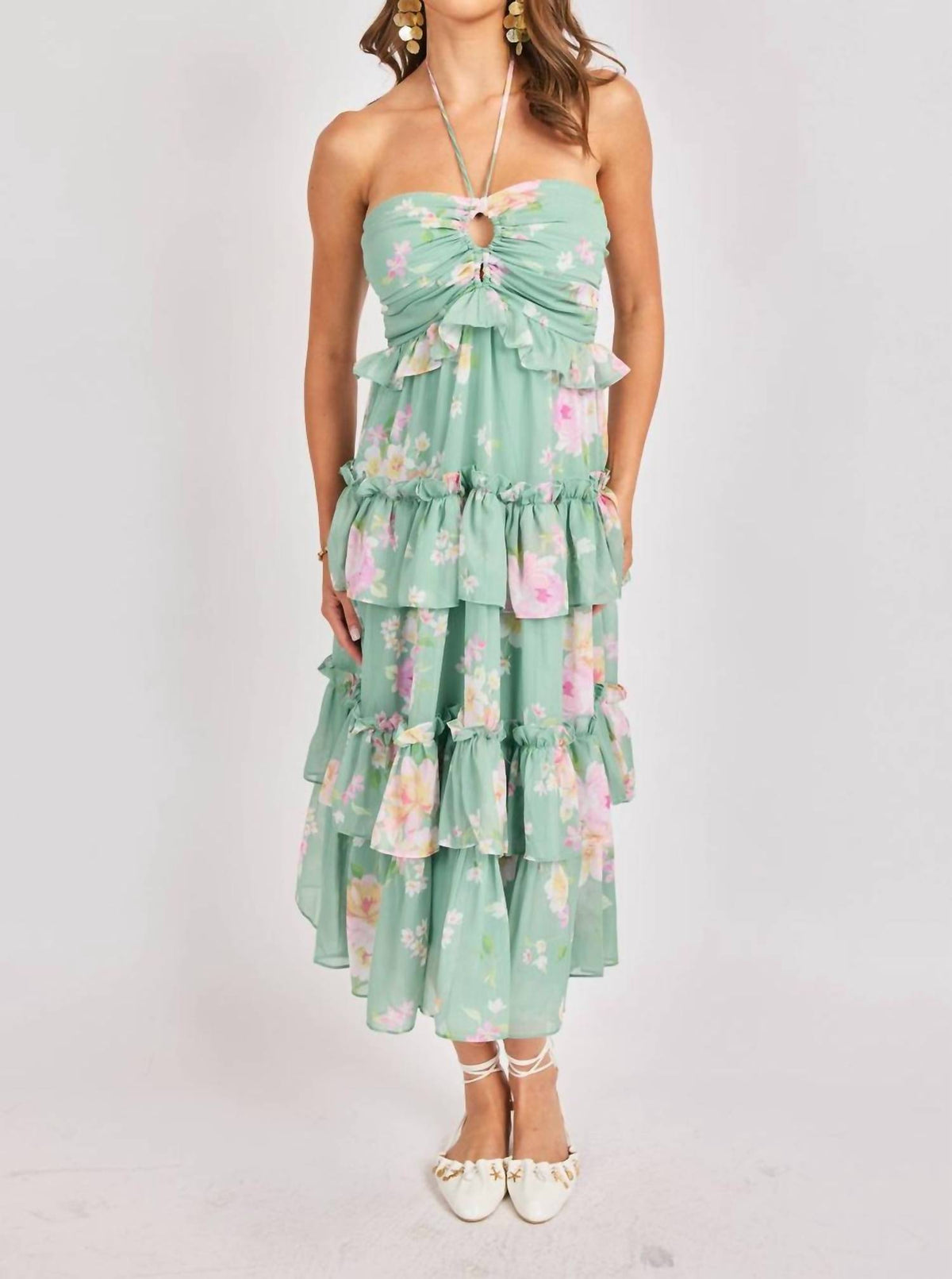 Sadie & Sage - Desert Rose Ruffle Midi Dress