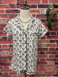 Simply Southern Women's Lounge Pajama Set in black bow - women's sleepwear