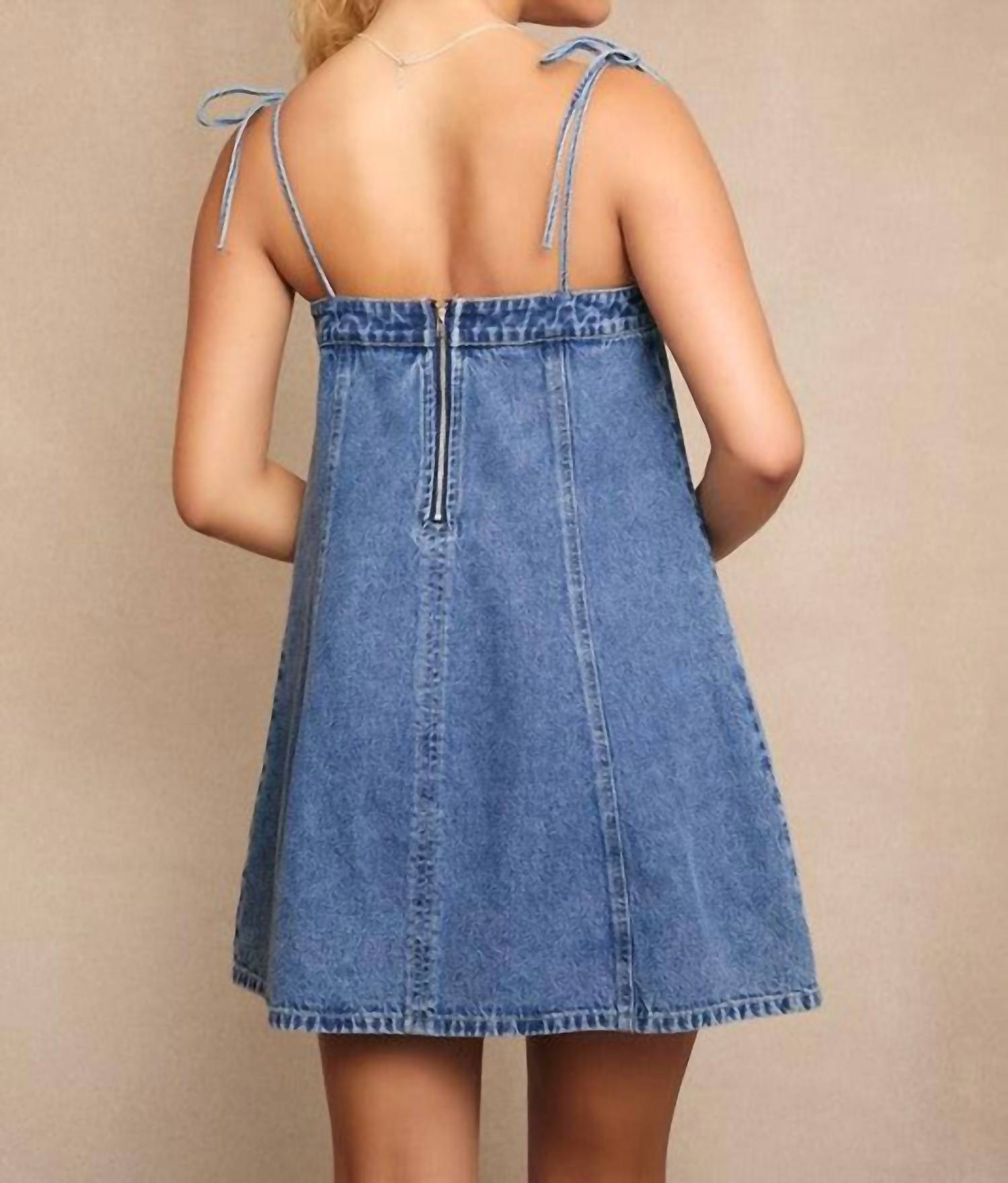 Le Lis - Macy Lace Up Denim Dress
