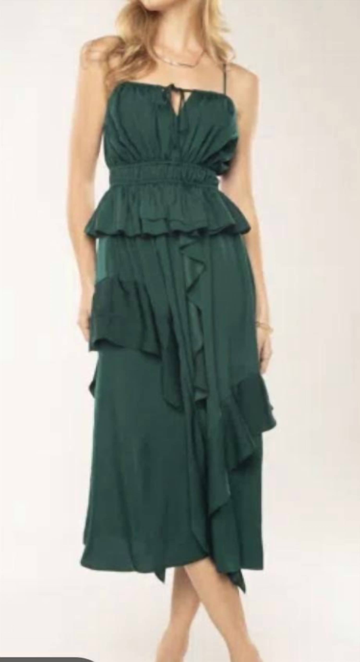 Miss Me - Forest Ruffle Dress