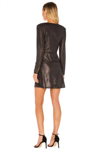 Bcbgeneration - Metallic Wrap Mini Dress