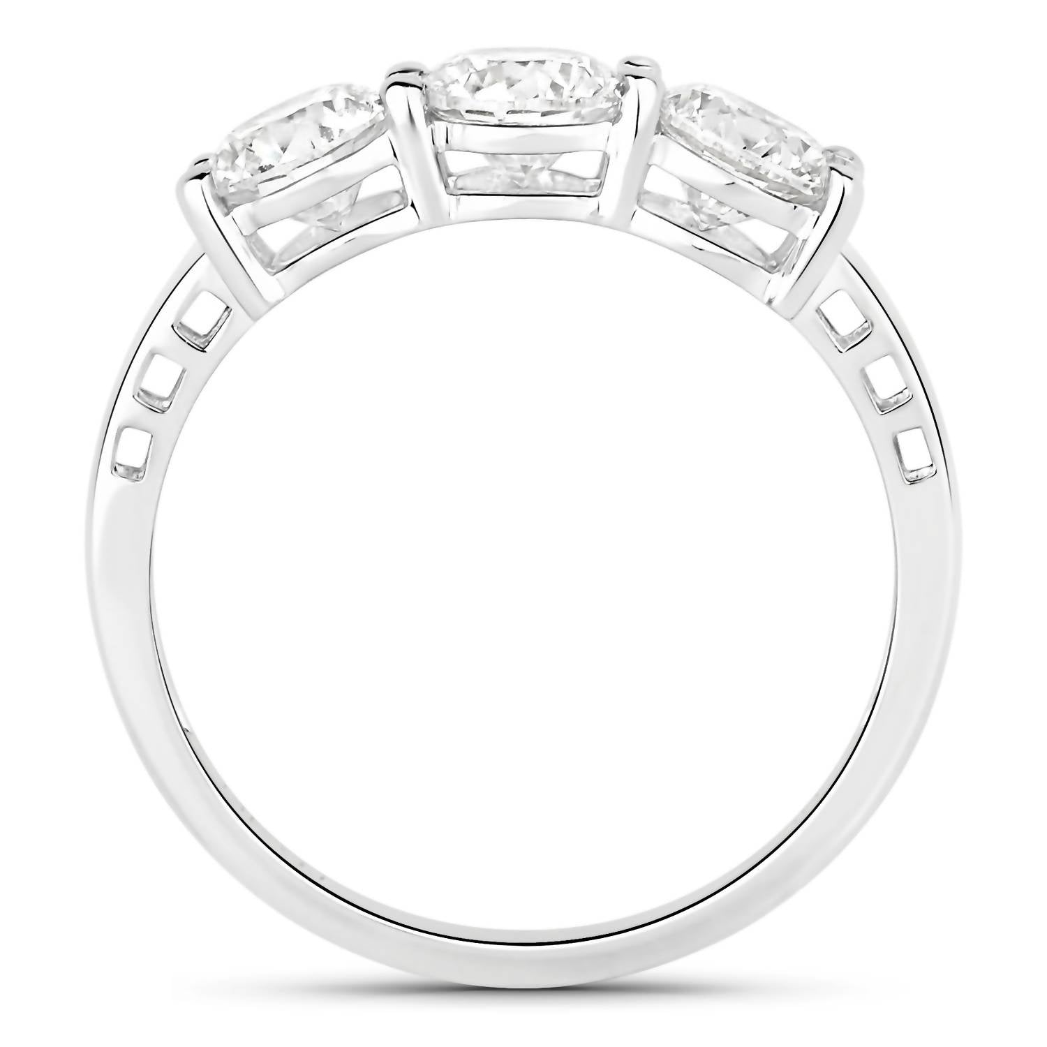Diana M Jewels Women's Round Lab-Grown Diamond Fashion Ring (1.50 Ct) - Petite in 14k white gold - women's jewelry - detail view