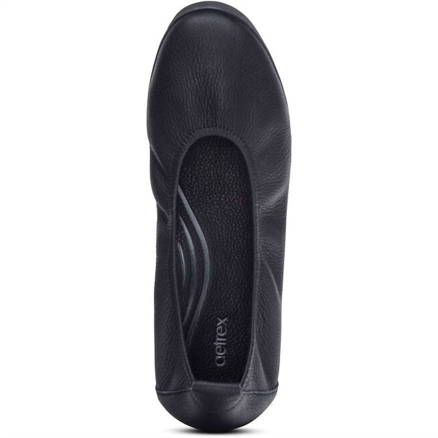 Aetrex Women's Brianna Ballet Flat in black 1 - women's flats - view 4