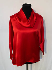 Boho Chic - Women's Satin Turtleneck Blouse