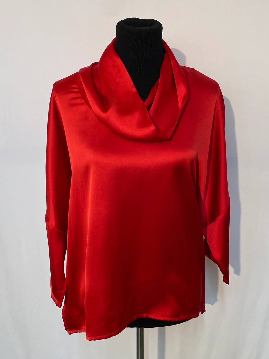 Boho Chic - Women's Satin Turtleneck Blouse
