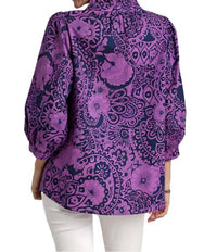 Umgee - Paisley Print Notch Neck Top