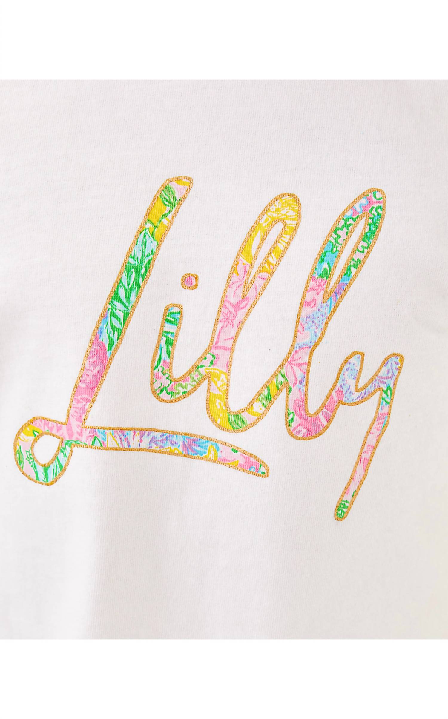 Lilly Pulitzer Girl's Mini Rally Tee in multi bright delight patch lilly - kids' t-shirt - alternate view