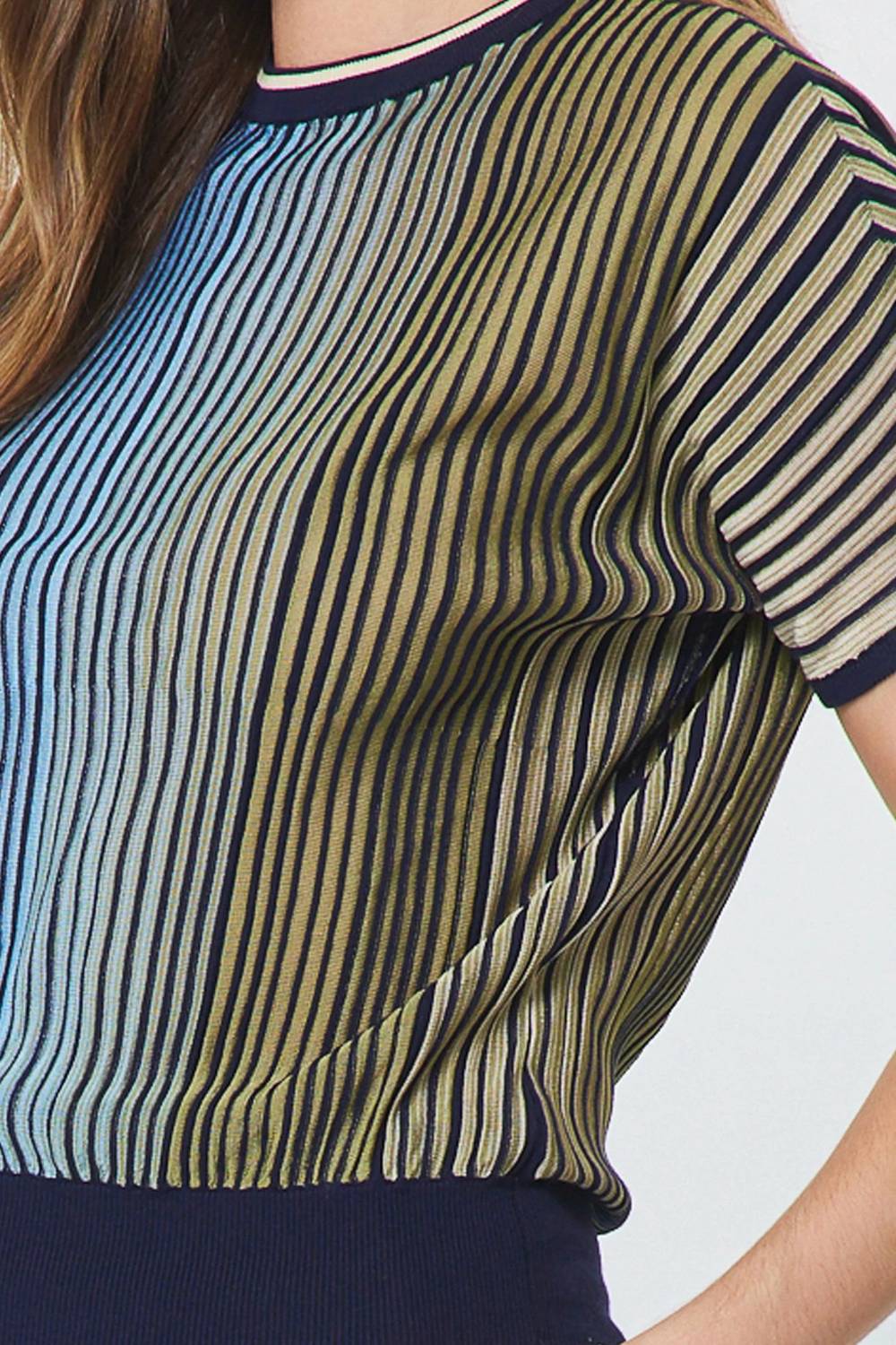 Current Air - Gradation Striped Sweater Blouse