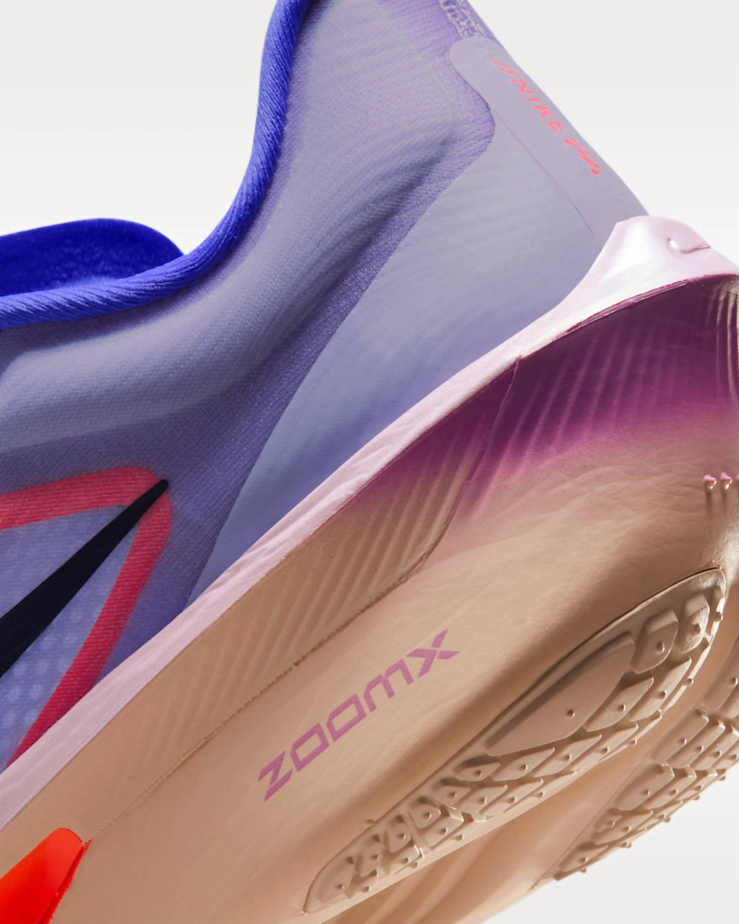 NIKE Women's Zoom Fly 6 Road Racing Shoes in violet mist hot lava bright violet purple dynasty - women's shoe - view 4