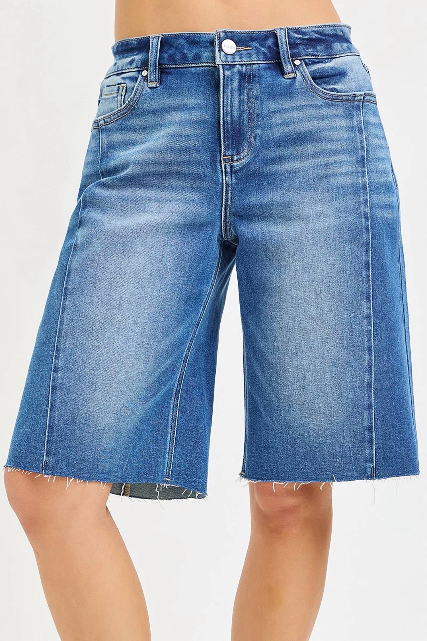 Risen - Slouchy Seamed Bermuda Shorts