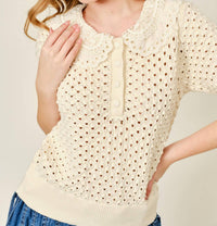 Aaron & Amber - Crochet Sweater Top