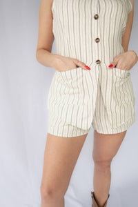 Elle Grey - Stripe Vest Set With Shorts