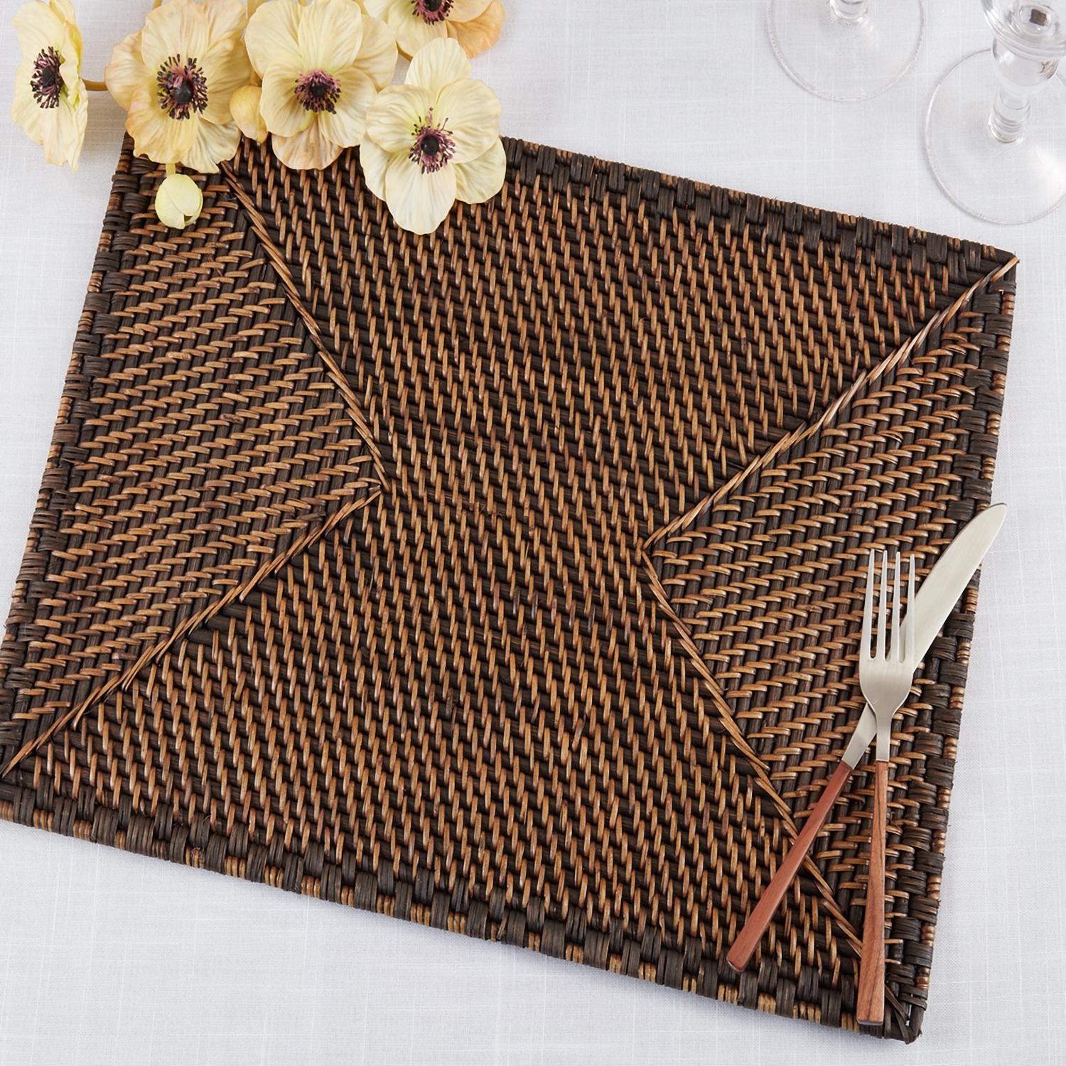 Saro Lifestyle - Woven Rattan Placemat - Set Of 4