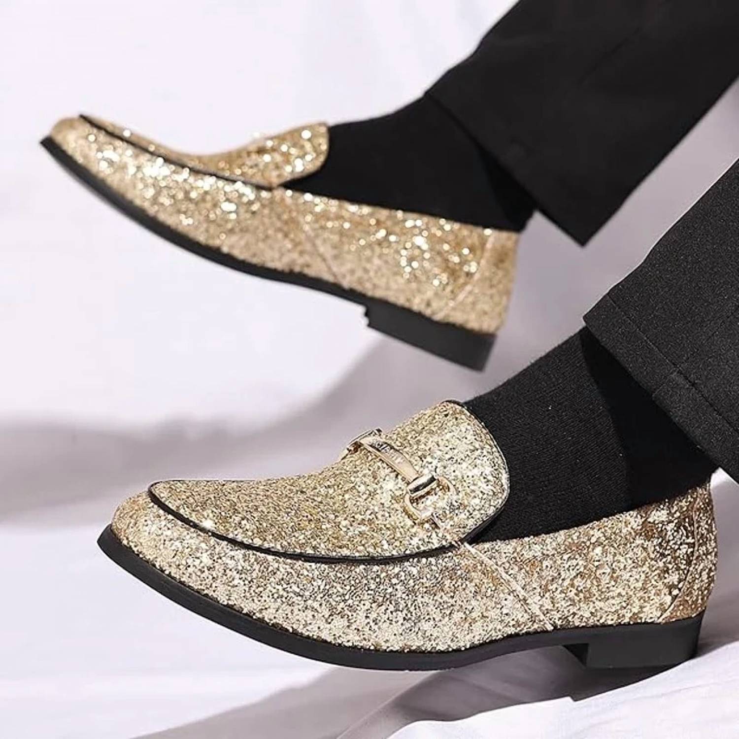 Cosidram - Men's Slide On Buckle Loafer Shoes