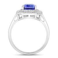 Diana M Jewels Women's Octagon Natural Tanzanite Fashion Ring (3.32 Ct) - Signature Plus in 14k white gold - women's jewelry - detail view